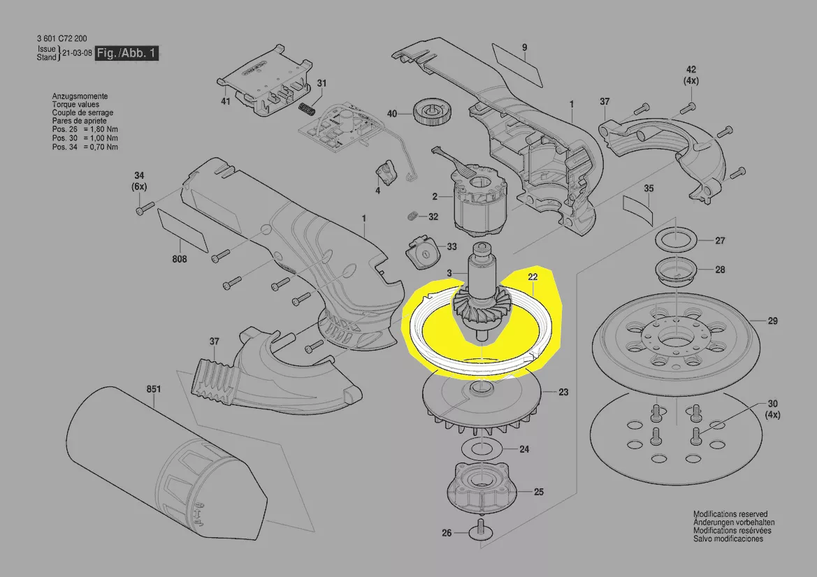Bague de friction ponceuse orbitale réf. 1 619 PB5 547 Bosch